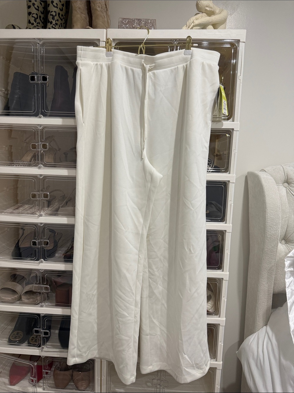 all in motion White Wide-Leg Drawstring Sweatpants